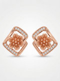 Ohrhänger Roségold vergoldet Blume Zirkonia nickelfrei RR Fashion