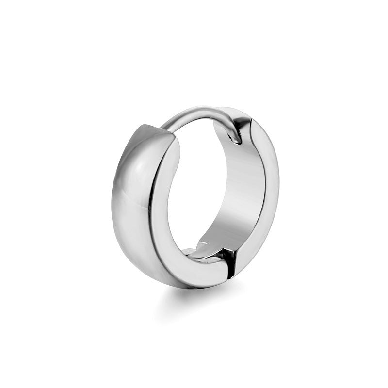 Creolen Edelstahl Klappverschluss silber nickelfrei 13mm RR Fashion