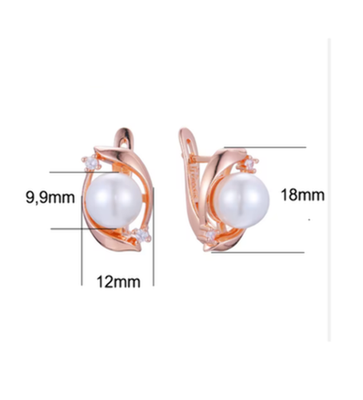 Perlen Ohrringe in Roségold-Plattierung,Geschenk2