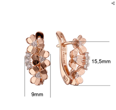 Kleeblatt-Ohrringe Zirkon in Roségold -Plattierung,Geschenk4