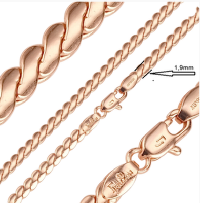 Serpentine S-Gliederung Kette mit Roségold plattiert5