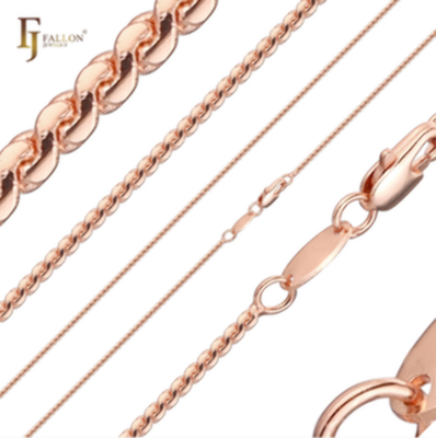 Serpentine S-Gliederung Kette mit Roségold plattiert1