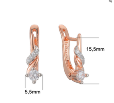 Ohrringe 585 Rosegold vergoldet mit weißem AAA Zirkonia verziert13