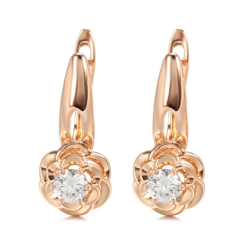 Ohrhänger Roségold Blume Rückseite Klappverschluss Detail