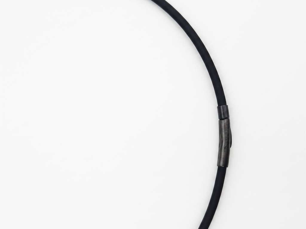 Silikonkordel 3mm schwarz Schwarz matt Bajonettverschluss 34X25 – RR Fashion