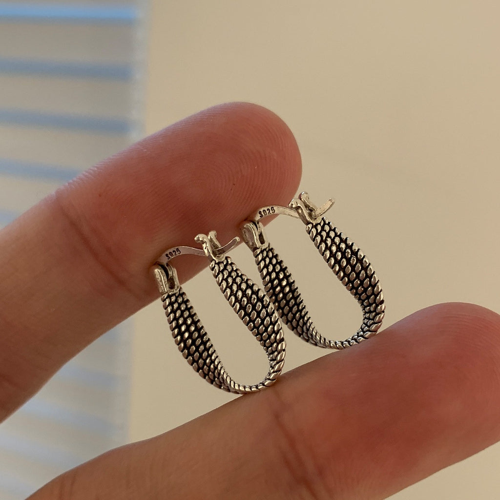 Luxus Damen 925S Ohrringe Creolen Sterling Silber 925 Plattiert Neu5