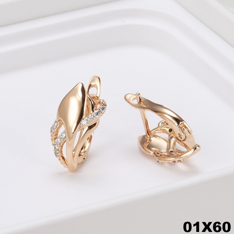 Luxus Ohrringe 585 Rolled Roségold überzogen mit CZ für Damen Geschenk1