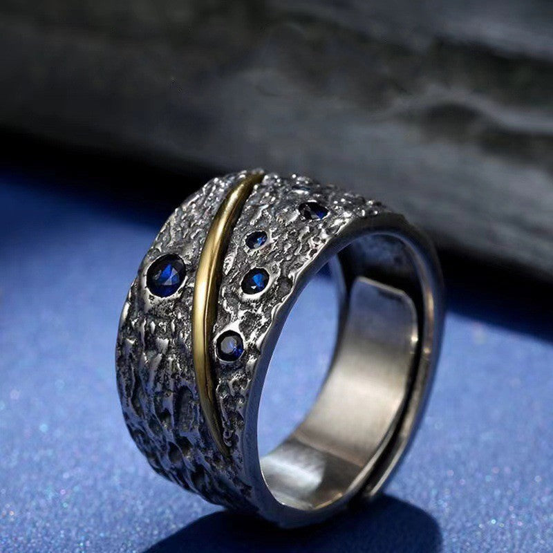 Silber Plattierter Sternenhimmel Ring, stilvoll und trendig für Singles, Schmuck1