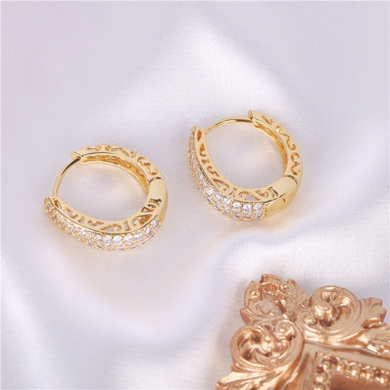 Luxus Damen Ohrringe Creole 18K Gold Französisch galvanik kreative ohrringe7