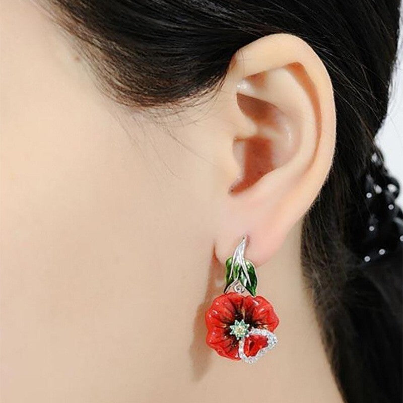 Luxus Damen Ohrringe RosenBlumen Ohrringe, AllMatchOhrringe für Frauen2