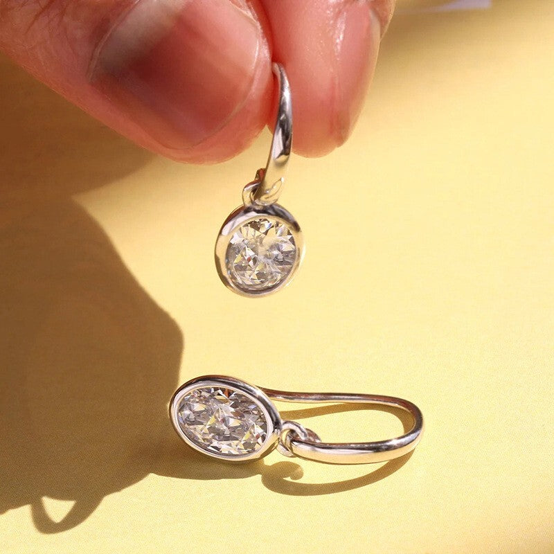 Damen Ohrringe mit ZirkoniaIntarsien für Frauen glänzendes Temperament elegant6