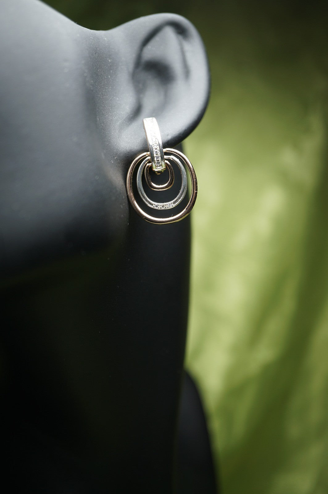 Luxus Damen zweifarbige Ohrringe aus 14-karätigem Roségold hochwertige vergoldet15