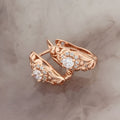 Damen Ohrringe 585 Rose Gold Zirkon, Elegante Ohrringe aus mikrobemaltem Kupfer0