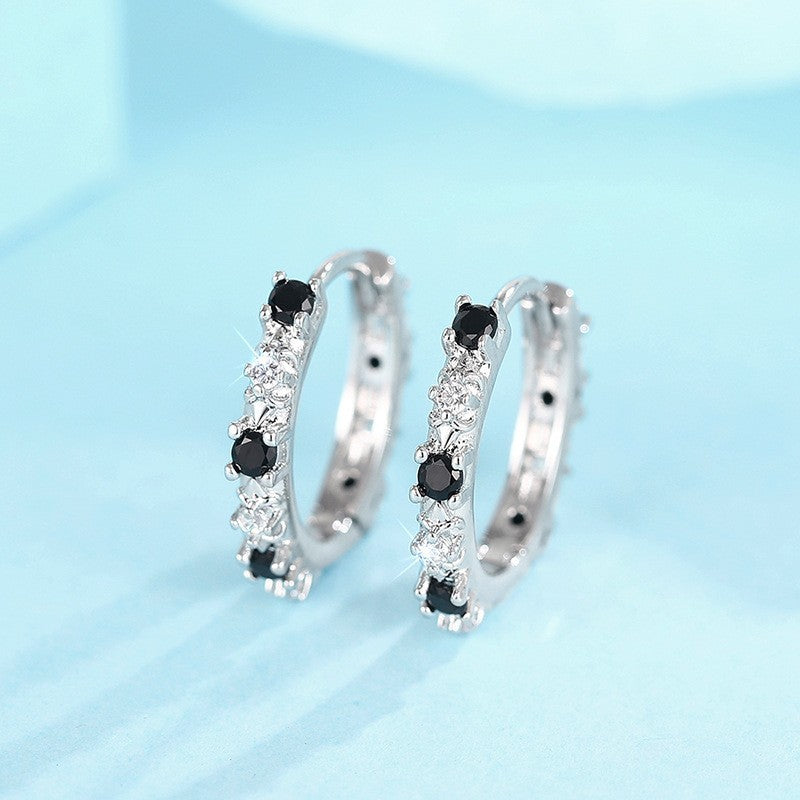 Ohrringe Creole 925er Sterling Silber Zirkonia für Damen, trendige Creolen0