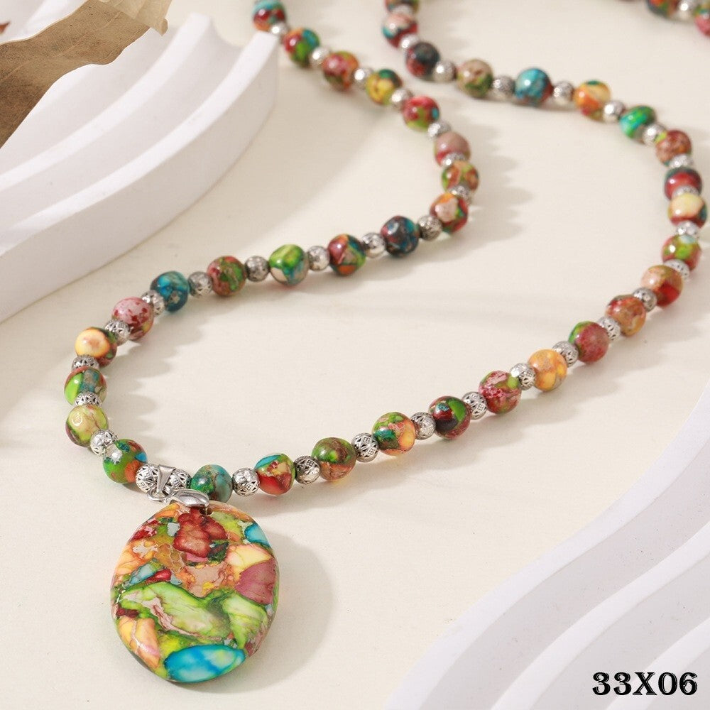 Naturstein Kaiser Halskette Mit Anhänger Naturstein Boutique Halskette Licht6