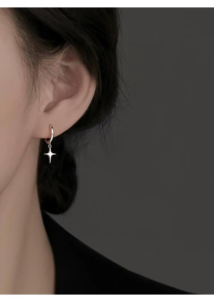 Ohrringe Creole 925 Sterling Silber Sternförmige Ohrringe Hüpfen personalisierte2