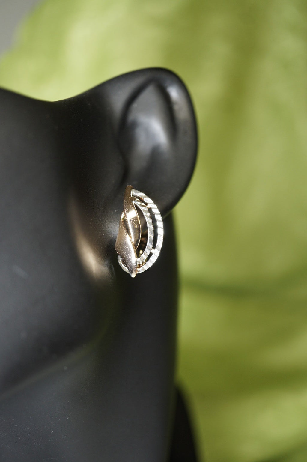 Damen Zweifarbige Ohrringein 585 Roségold ineinandergreifenden Bändern ,Schmuck4
