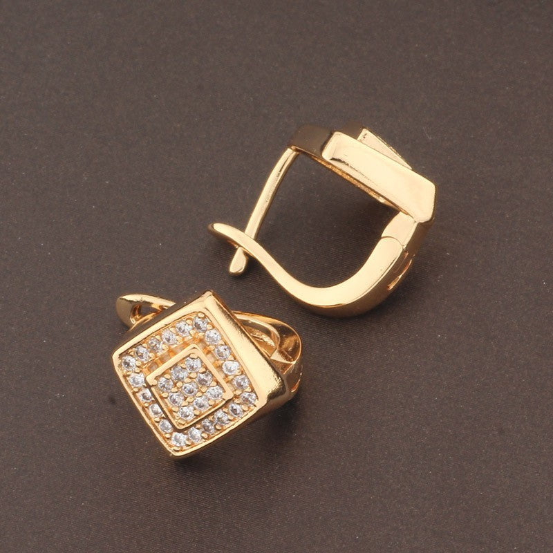 Trendige Damen ZirkonOhrringe, modischem minimalistischem Design in Diamantfor6