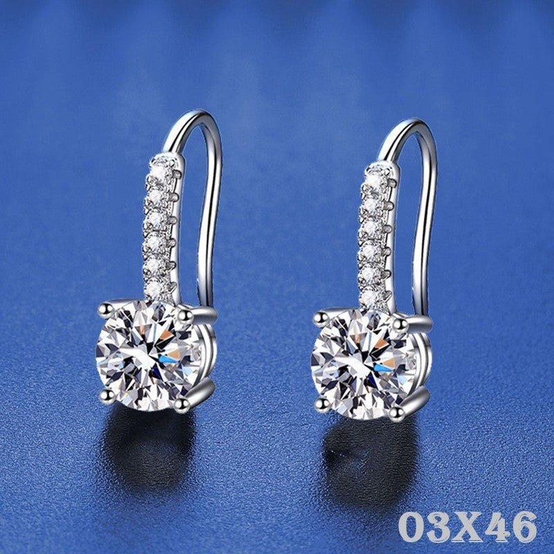 925S Silber Damen Ohrringe minimalistisch 50 Punkte [Zirkon] modisch 925S Silber4