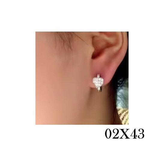 Luxus 925S Sterling Damen Ohrringe Creole mit Zirkonia-Herz, Modeschmuck für Dam1
