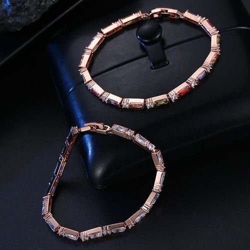 Luxus Damen Armband Buntes Zirkon Tennis Armband Modisches und Elegantes Schmuck1