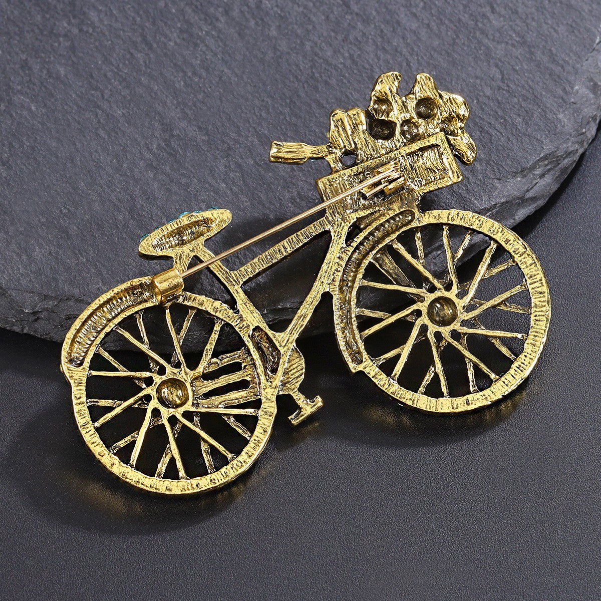 FahrradBrosche, KristallStrassBrosche für Damen, VintageFahrradabzeichen3