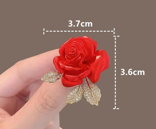 Elegante Brosche roter Rose, hochwertiges Accessoire für Anzüge, anspruchsvolles1