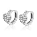 Luxus 925S Sterling Damen Ohrringe Creole mit Zirkonia-Herz, Modeschmuck für Dam0