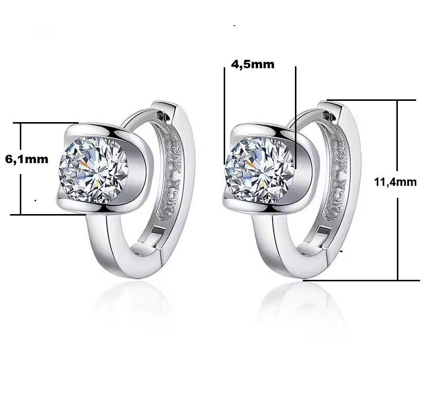 Luxus Damen Ohrringe 925S Sterling Silber Creole mit Zirkonia , Modeschmuck2