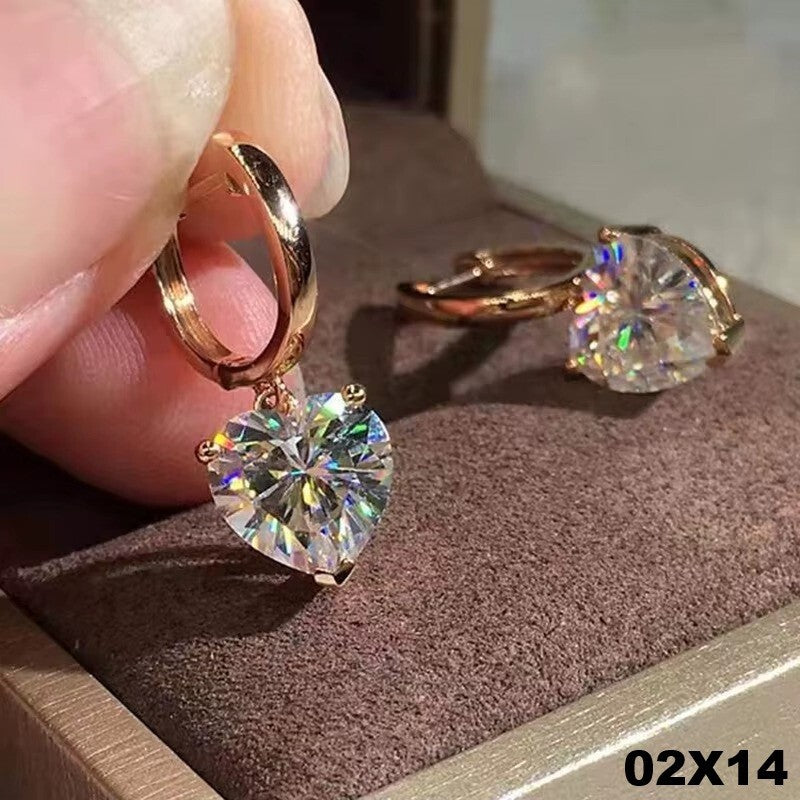 Süße Damen Ohrringe Roségold Herz Kristall Zirkon AAA,Schmuck0