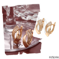 Luxus Damen Ohrringe Creole weibliche 585 rose gold zirkon geometrische Ohrring0