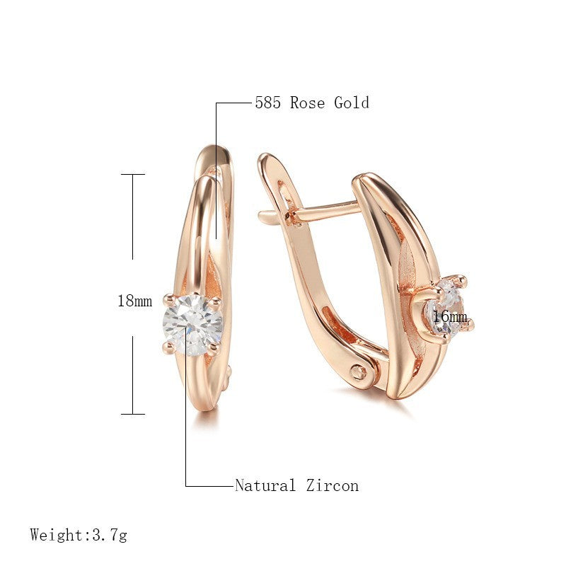 Luxus Ohrringe Creolen Zirkonia Kristall Rot 585 Rolled Roségold überzogen Damen3