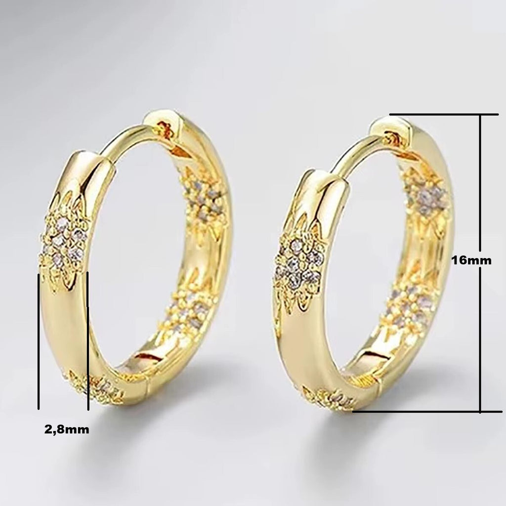 Luxus Damen OhrringeCreolen  Gold vergoldet AAA Zirkonia Creolen Kreisohrringe4