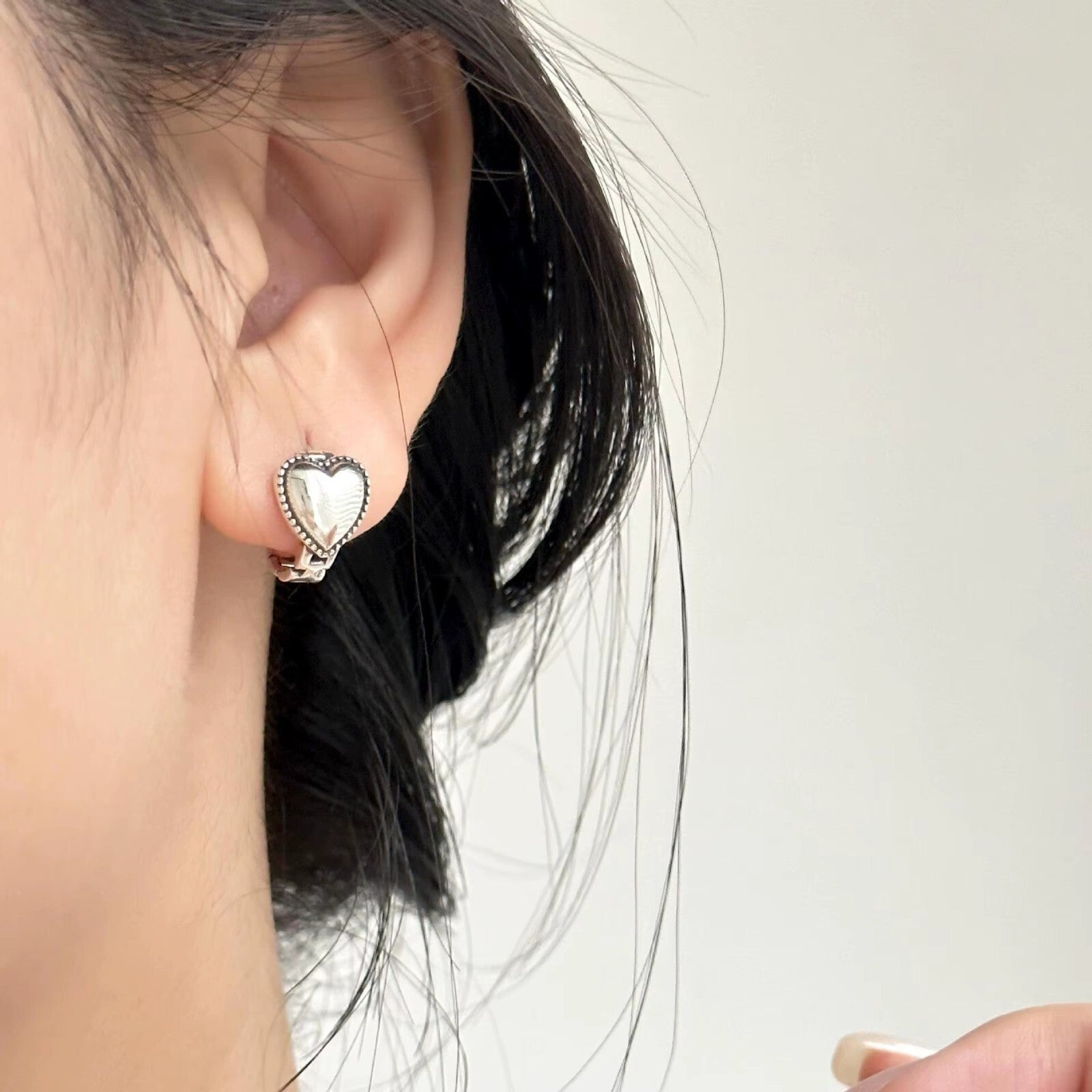 925 Sterling Silber Damen Ohrringe Retro Love Strap Ketten Design4