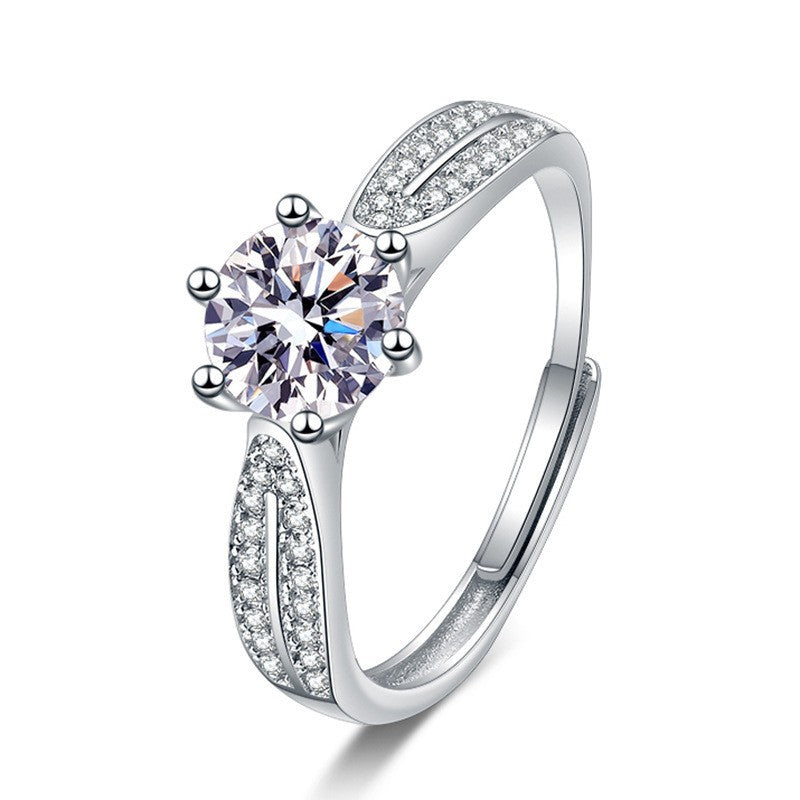 925er Sterlingsilber Damen Ring, 1Karat Zirkon, Star QueenRing offener Diamant7