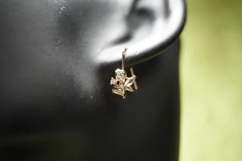 Baby-Engel-Ohrringe mit Drahthaken in zweifarbiger Vergoldung (vergoldet)6