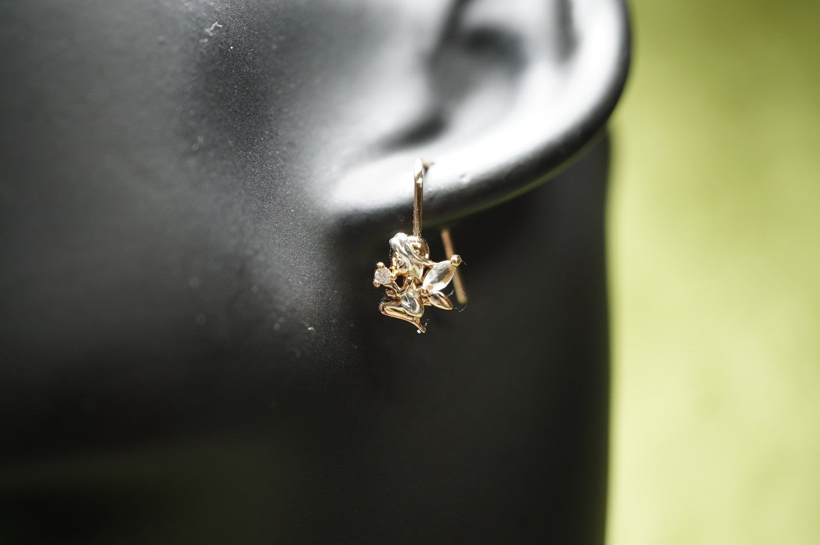 Baby-Engel-Ohrringe mit Drahthaken in zweifarbiger Vergoldung (vergoldet)6