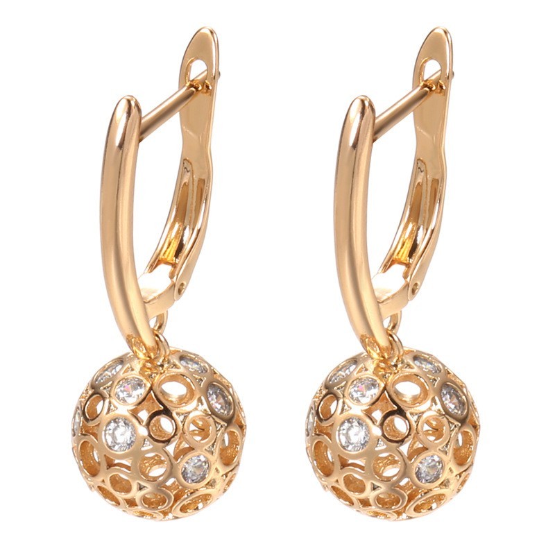 Damen Ohrringe Kugelohrringe 585RG Roségold, mit natürlichen Zirkonia2