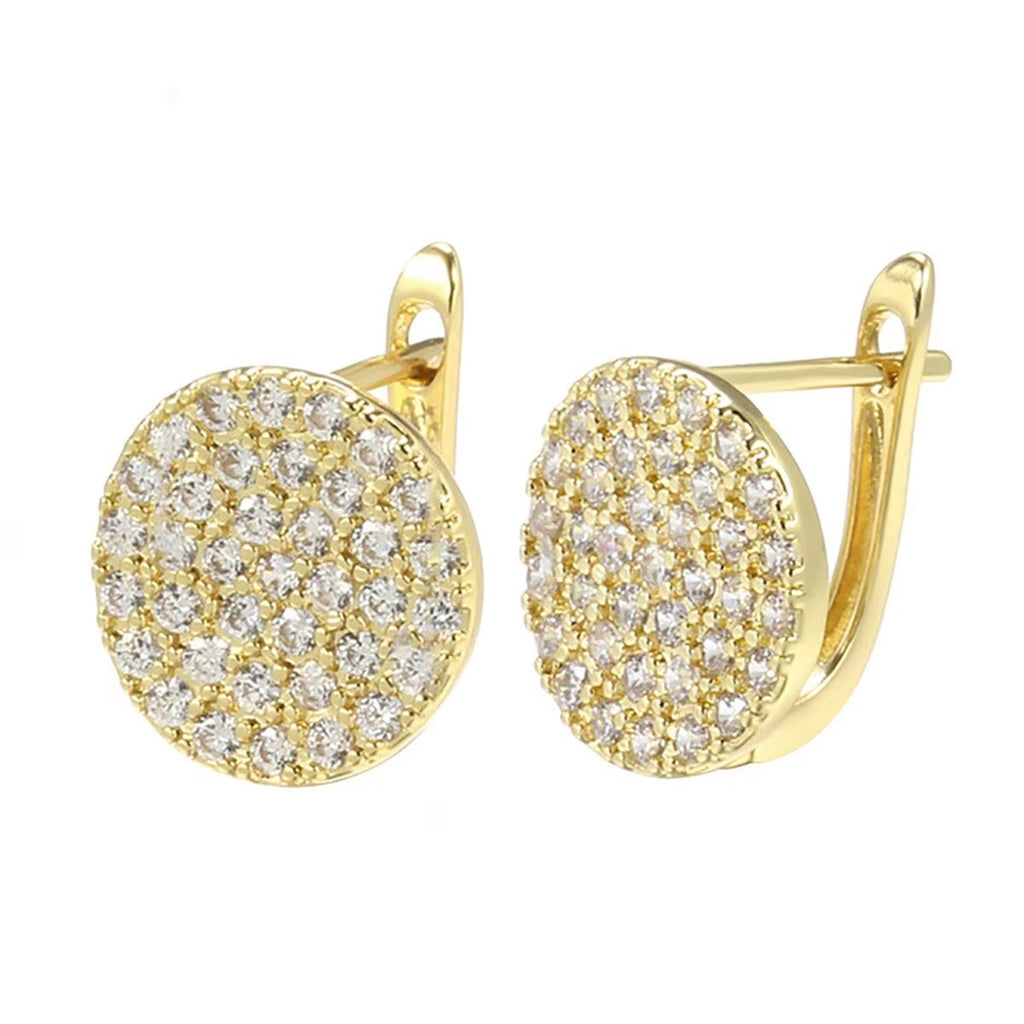 Luxus Ohrringe Creole Zirkonia Kristall simulierte Moissanite 18K Gold überzoge6