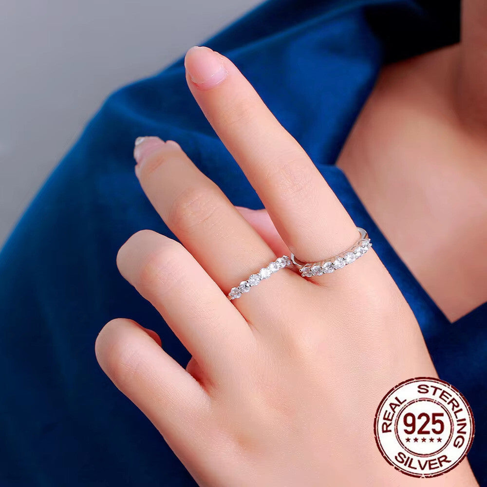 Echt Schmuck Silber 925 Ring Damen Ring Zirkon Hochwertige Qualität 8 und 9 Gro3