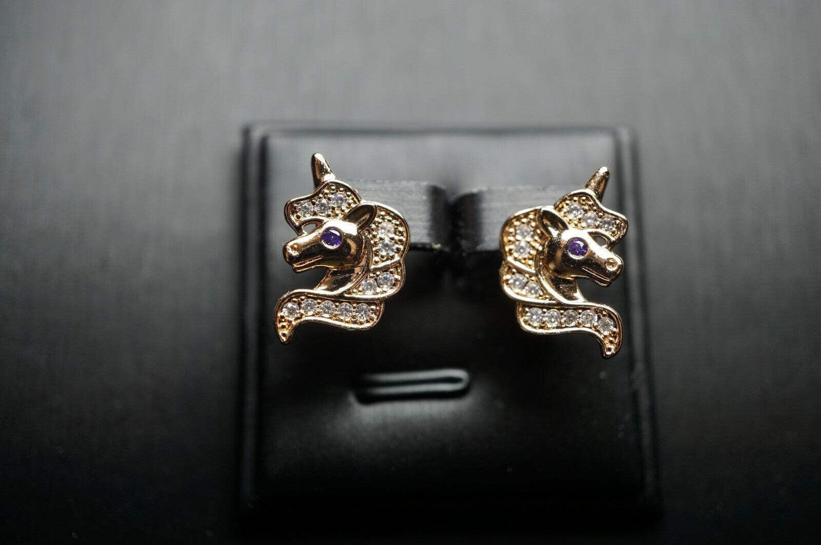 Einhorn-Ohrringe mit Rosegold vergoldet für Mädchen9
