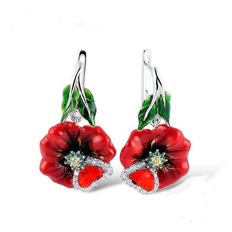 Luxus Damen Ohrringe RosenBlumen Ohrringe, AllMatchOhrringe für Frauen0