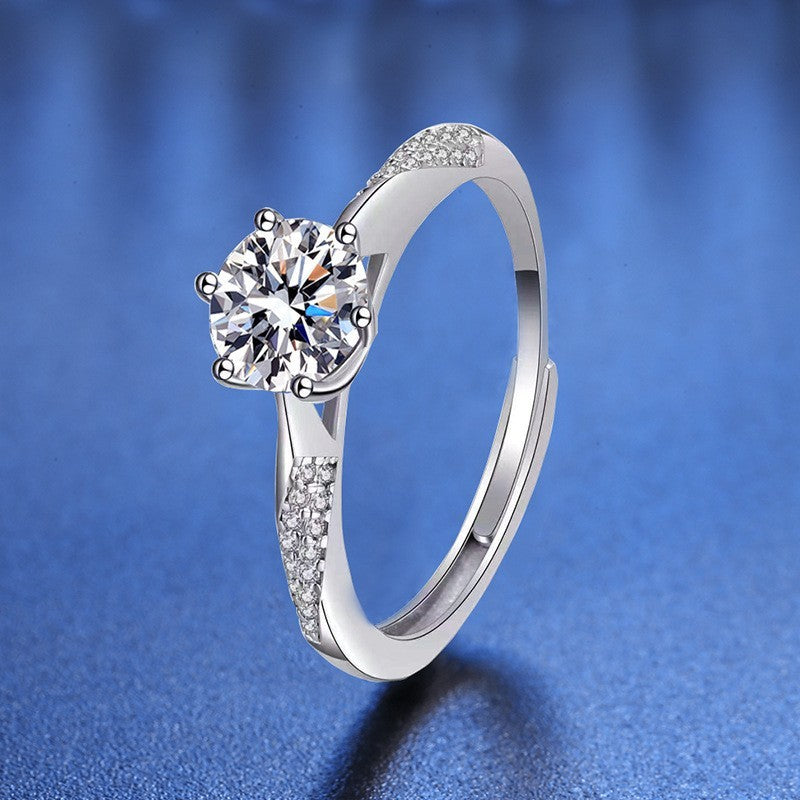 925S Silber Damen Ring, doppelseitiger Diamant1 Karat ZirkonRing, Luxusring6