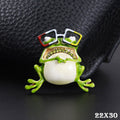 Niedliche Brosche mit öltropfendem Frosch und Brille, CartoonBrosche aus Legier0