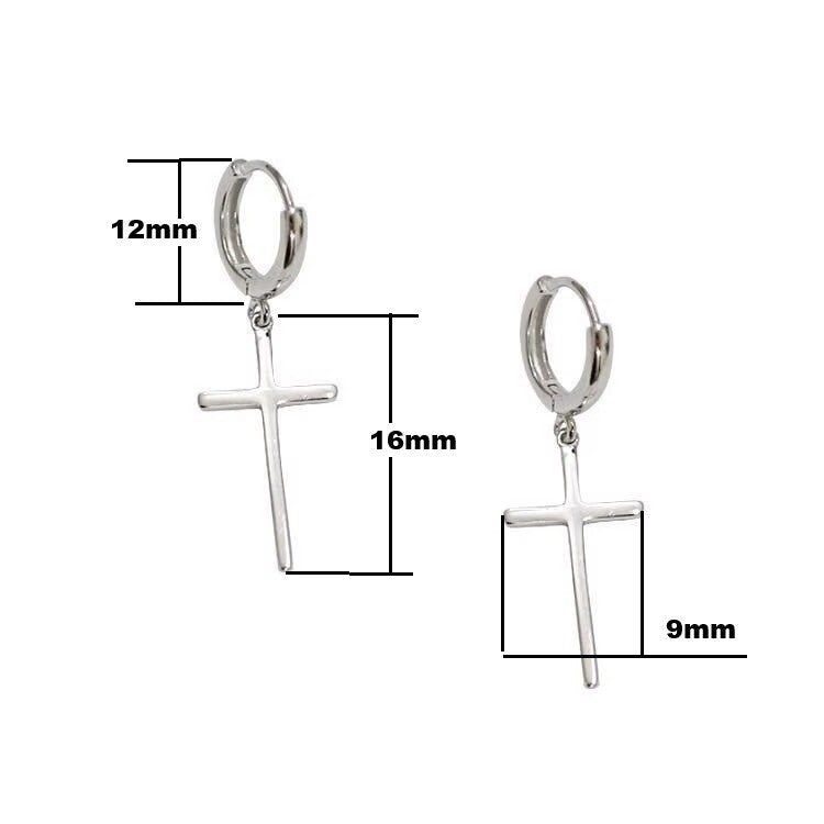 Damen Kreuz Ohrringe 925 Sterling Silber Hypoallergene Ohrringe OHRSCHMUCK5
