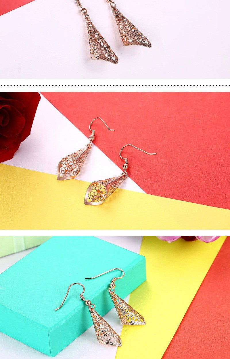 Gold zirkon ohrringe conchförmigen hohl kleine frische romantische stil elegant2