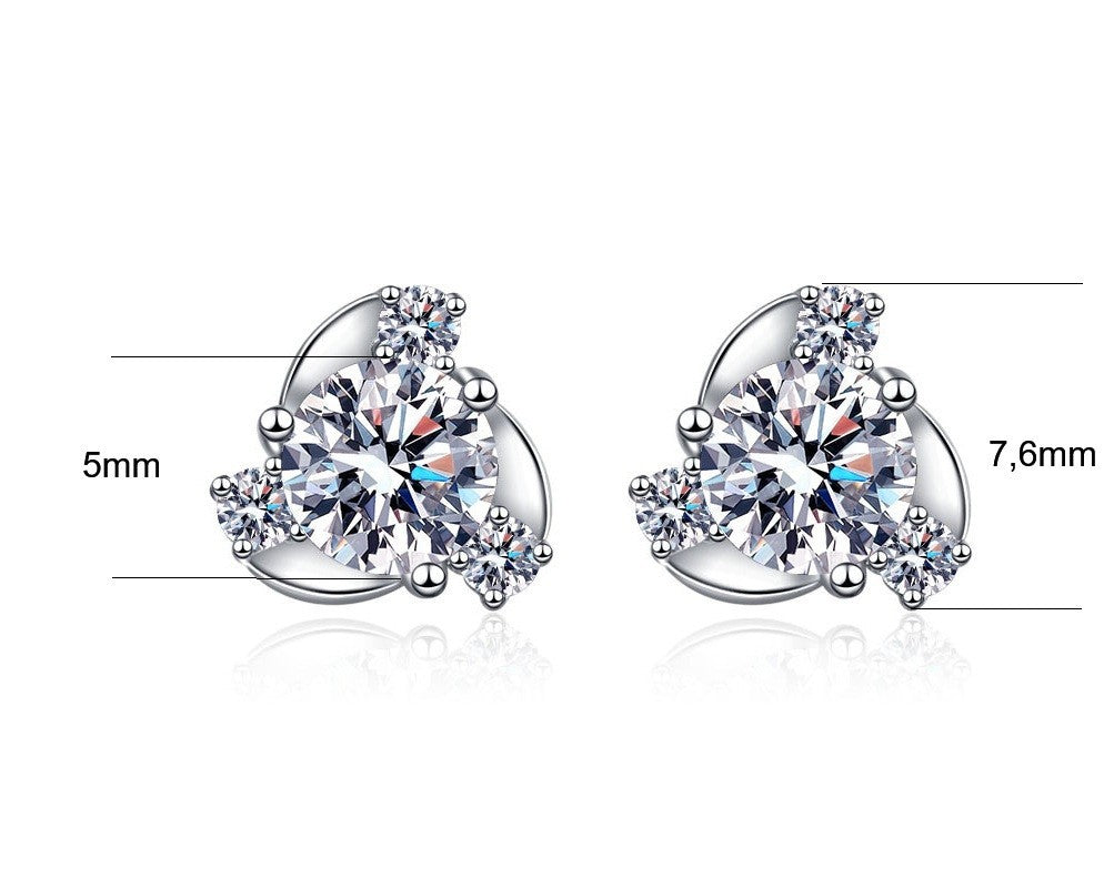 925 Sterlingsilber Damen Ohrringe OhrStecker 50 Punkte [Zirkon] schlichte5