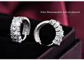 Ohrringe Creolen 925 Sterling Silber Zweireihige Zirkonia Damen Ohrschmuck0