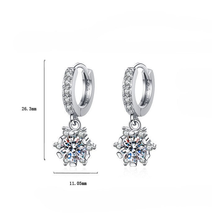 Luxus Ohrringe Creolen Damen AAA Zirkonia mit Weißgold Plated Hochzeit Schmuck3