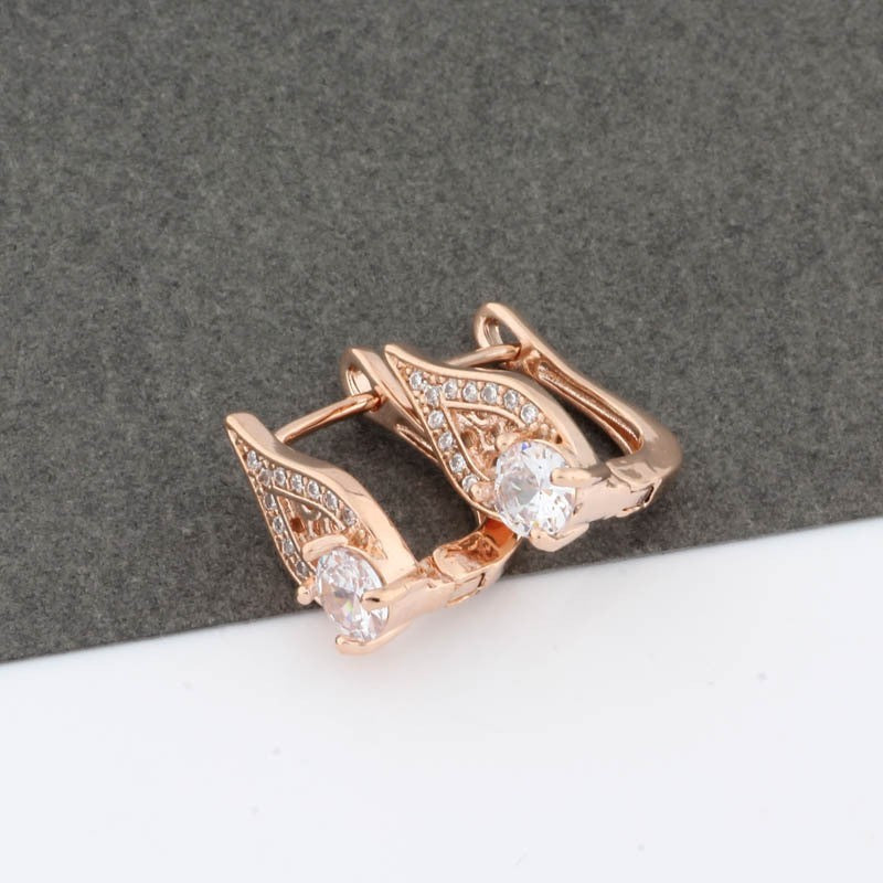 Luxus Ohrringe Roségold für Damen, ZirkonOhrringe für festliche Anlässe,Schmuck4